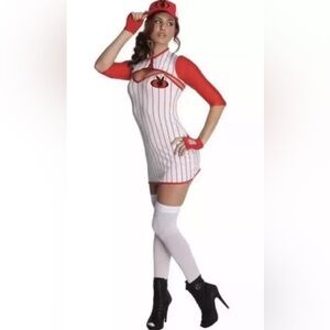 Sexy Licensed Team Playboy Baseball Outfield Halloween Costume Dress M 6-10